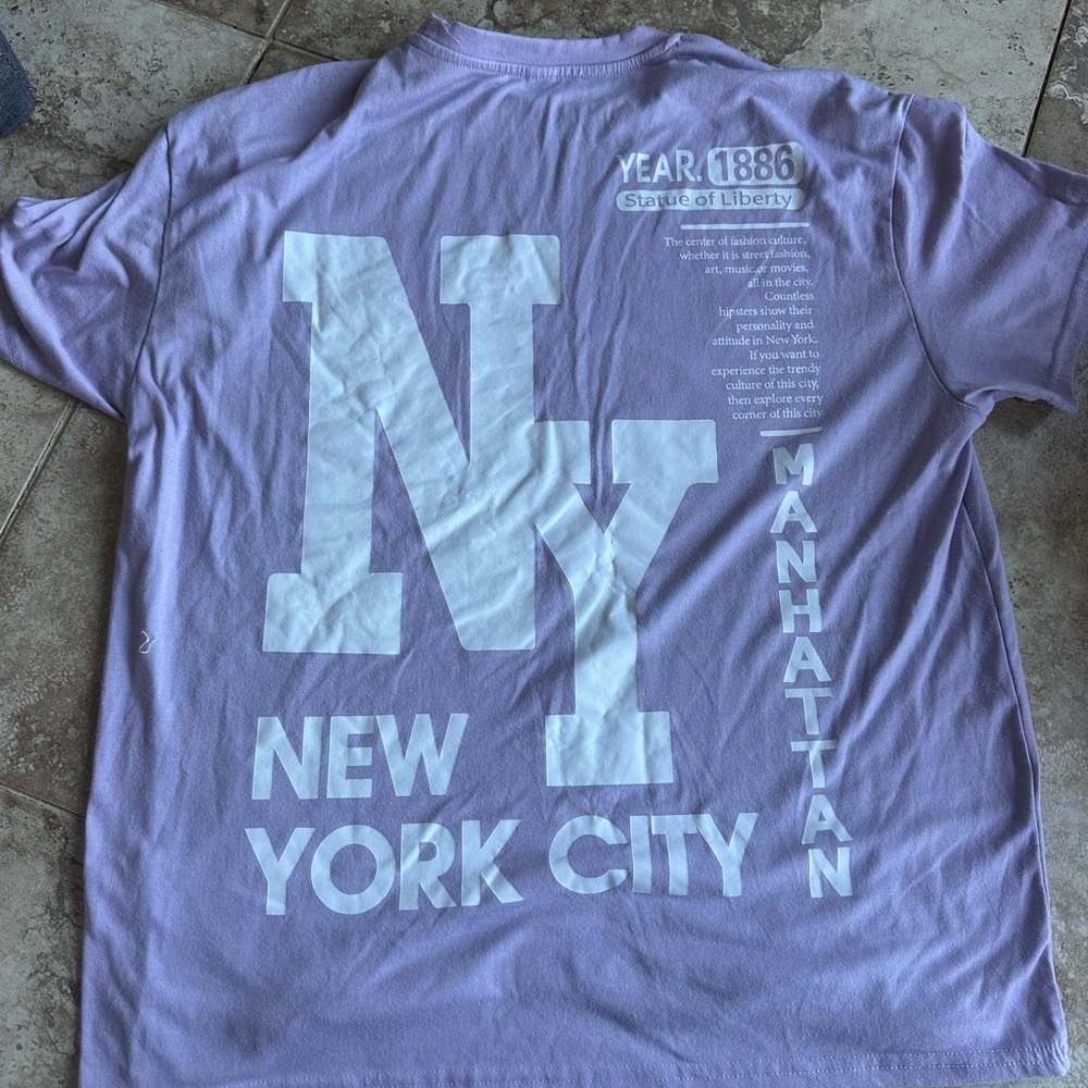 SHEIN Lavender NY Graphic Tee